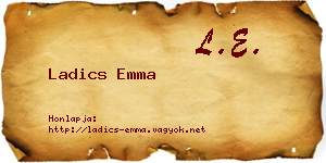 Ladics Emma névjegykártya